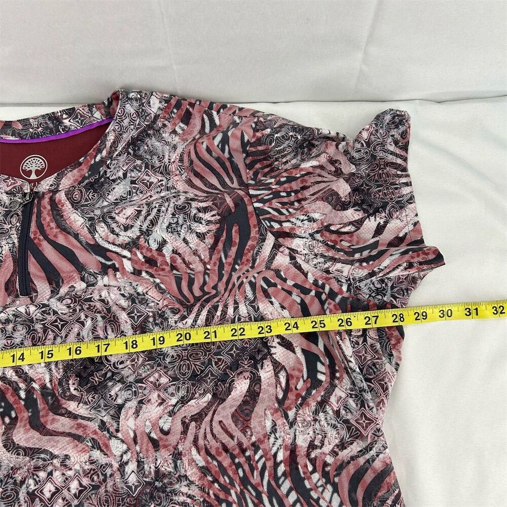 Healing Hands Women's 4X Abstract Print Scrub Top Multicolor Short Sleeve - Picture 4 of 5